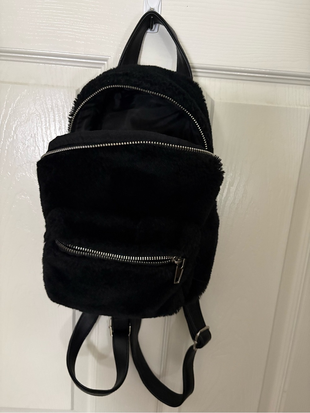 Mossimo Black Faux Fur Backpack - Stylish Women's Everyday Bag